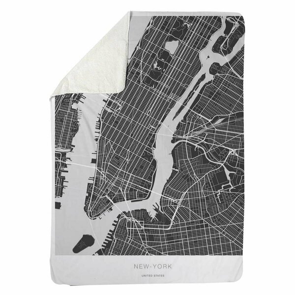 Begin Home Decor 60 x 80 in. New York Graphic Map-Sherpa Fleece Blanket 5545-6080-TV16-1